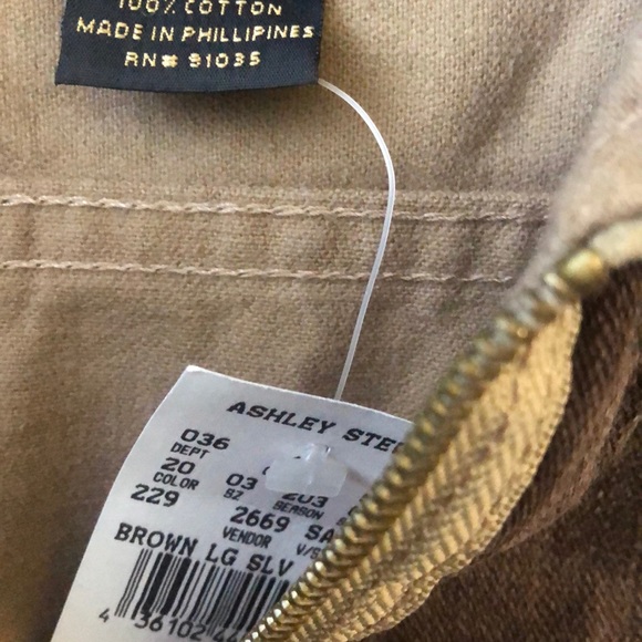 Ashley Stewart Brown Zipper Front Denim Jacket - Picture 4 of 4